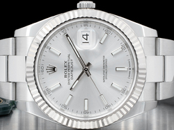 Rolex Datejust 41 Argento Oyster 126334 Silver Lining